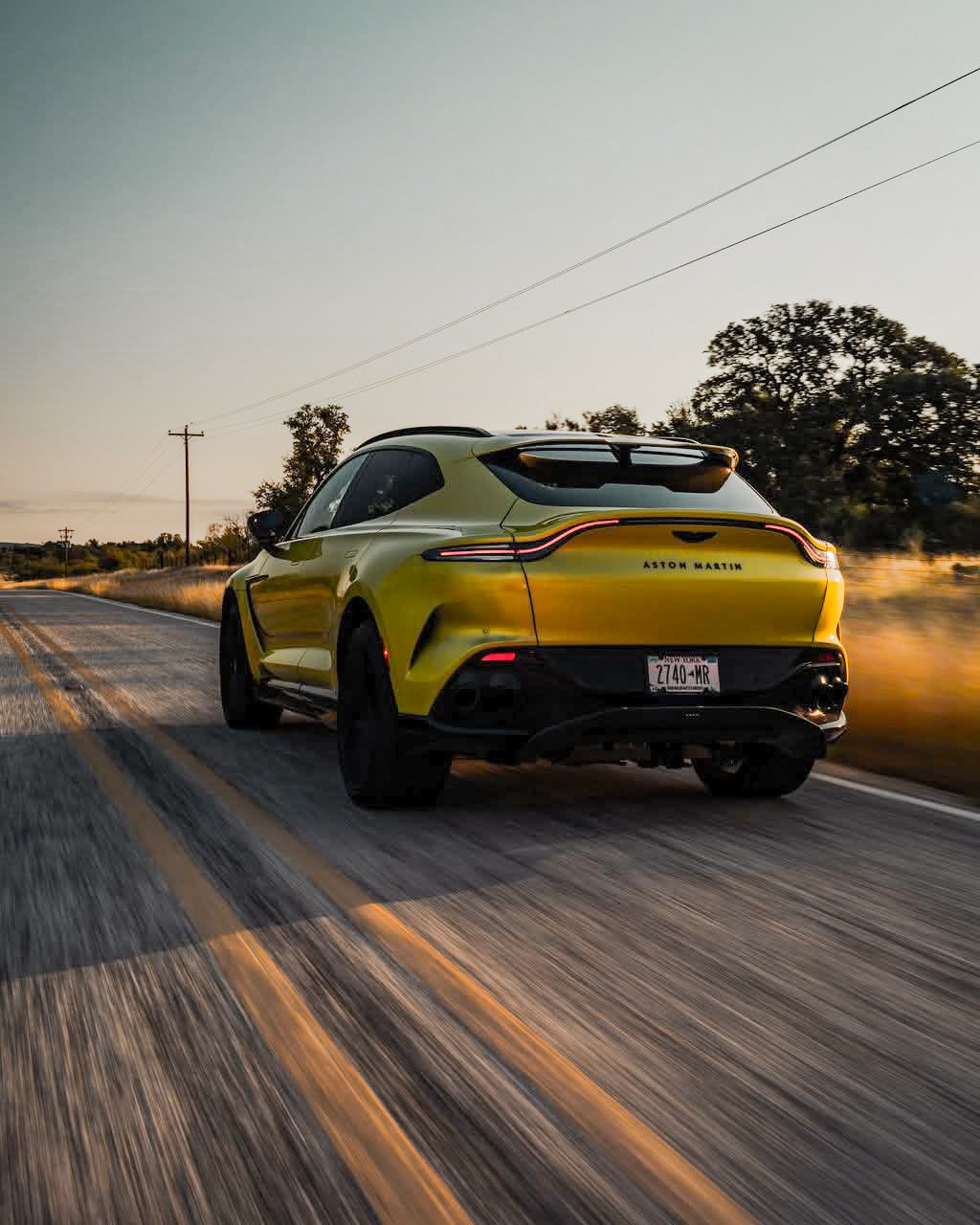 Aston Martin DBX rear three-quarter rolling angle