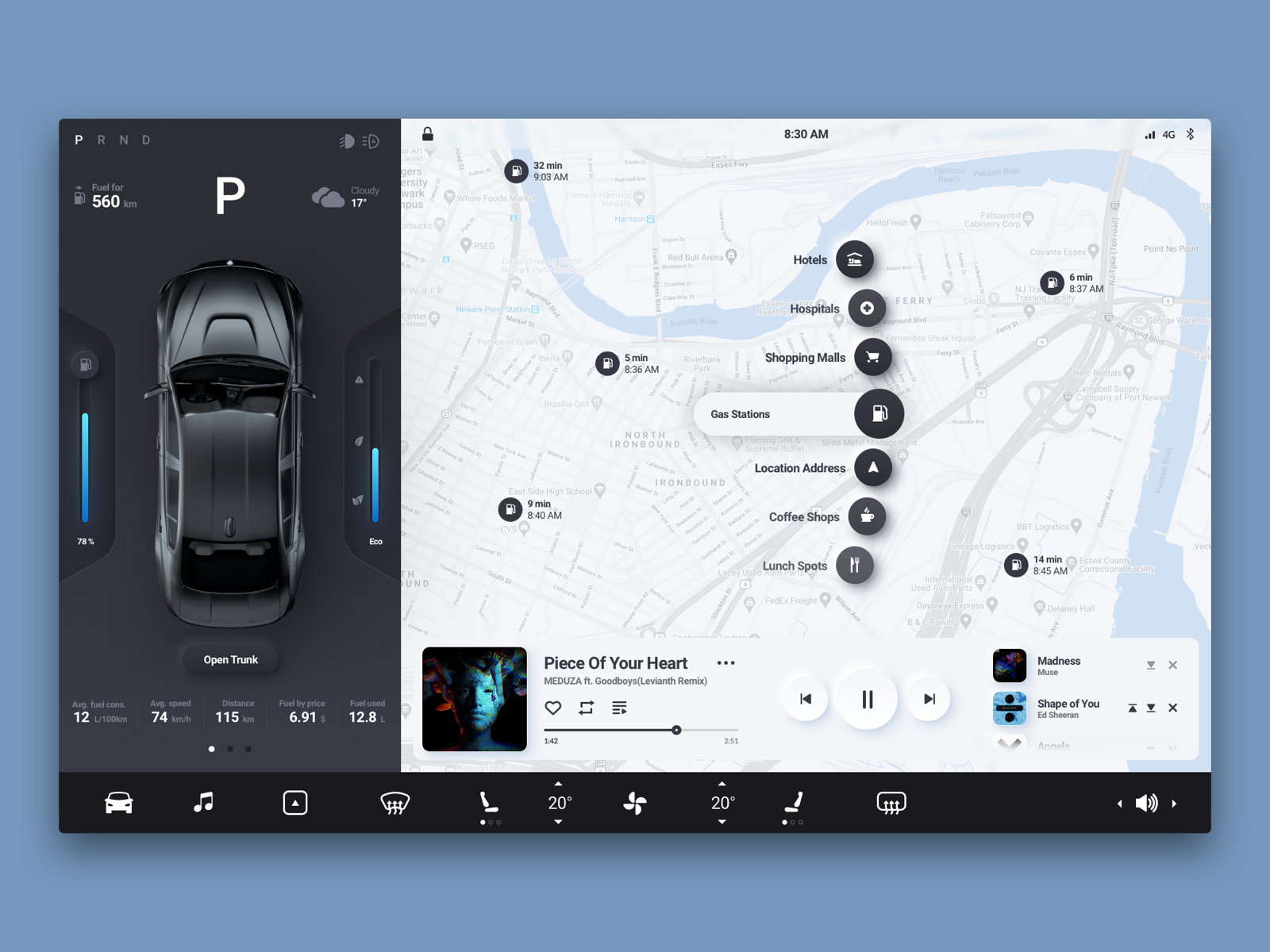 Navigation and media interface study