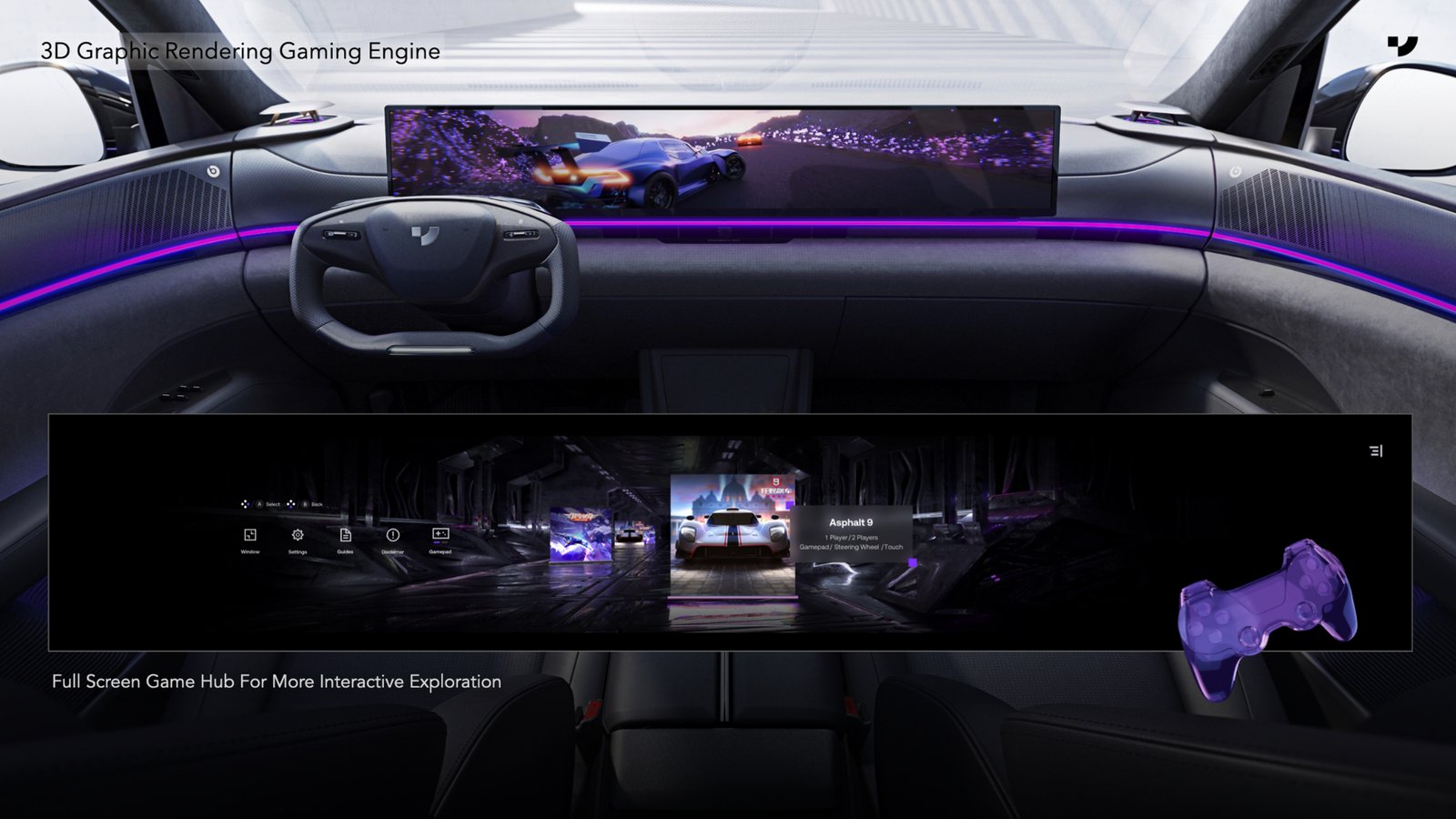 Digital cockpit gaming and interface study from the landing-page visual set